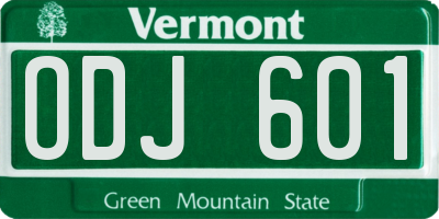 VT license plate ODJ601