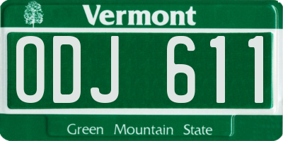 VT license plate ODJ611