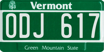 VT license plate ODJ617