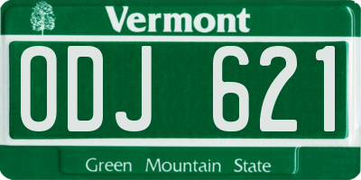 VT license plate ODJ621