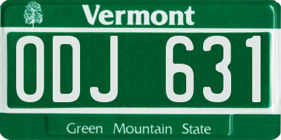 VT license plate ODJ631