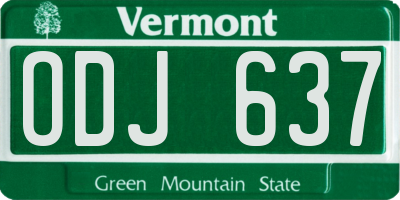 VT license plate ODJ637