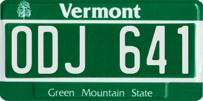 VT license plate ODJ641
