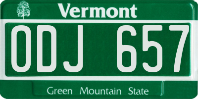 VT license plate ODJ657