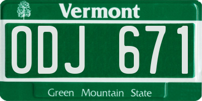VT license plate ODJ671