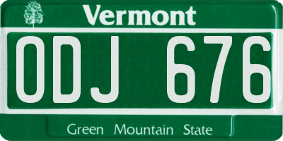 VT license plate ODJ676