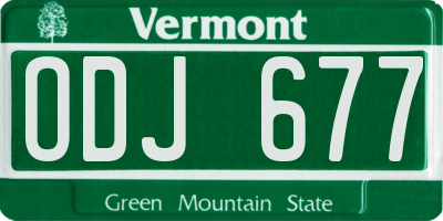 VT license plate ODJ677
