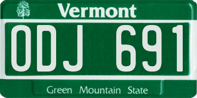 VT license plate ODJ691