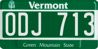 VT license plate ODJ713