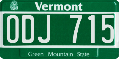 VT license plate ODJ715