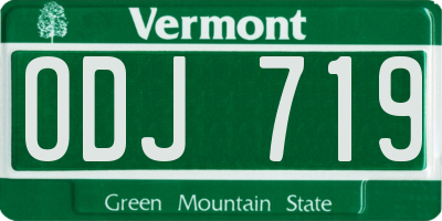 VT license plate ODJ719