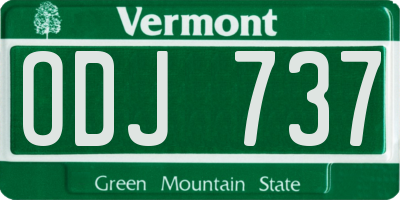 VT license plate ODJ737