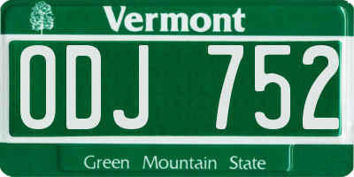 VT license plate ODJ752