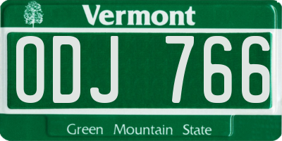 VT license plate ODJ766