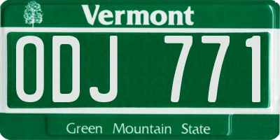 VT license plate ODJ771