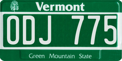 VT license plate ODJ775