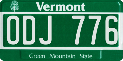 VT license plate ODJ776