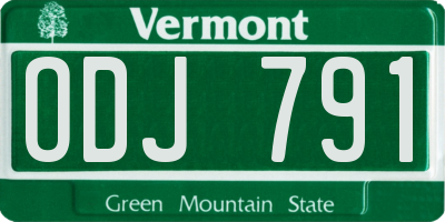 VT license plate ODJ791