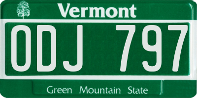 VT license plate ODJ797