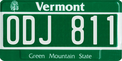 VT license plate ODJ811