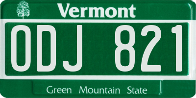 VT license plate ODJ821