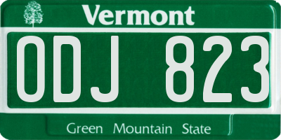 VT license plate ODJ823