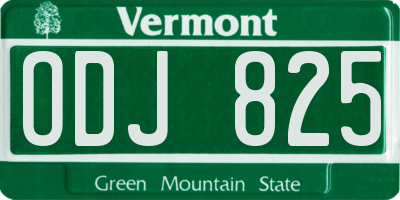 VT license plate ODJ825