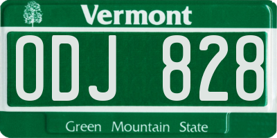 VT license plate ODJ828