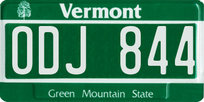 VT license plate ODJ844
