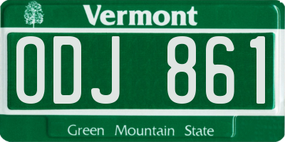 VT license plate ODJ861