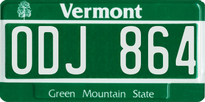 VT license plate ODJ864