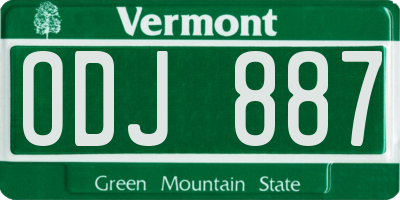 VT license plate ODJ887