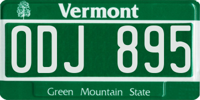 VT license plate ODJ895