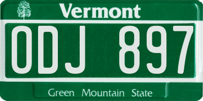 VT license plate ODJ897