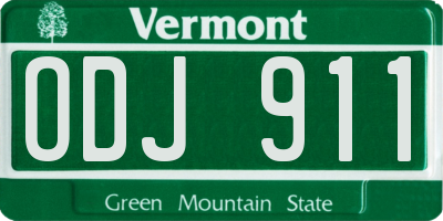 VT license plate ODJ911