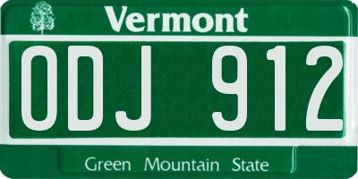 VT license plate ODJ912