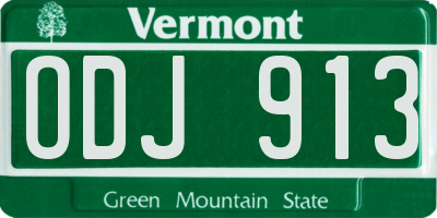 VT license plate ODJ913