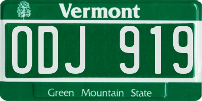 VT license plate ODJ919