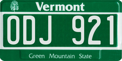 VT license plate ODJ921
