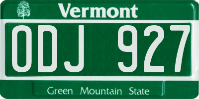 VT license plate ODJ927