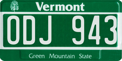 VT license plate ODJ943