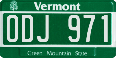 VT license plate ODJ971