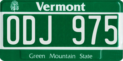 VT license plate ODJ975