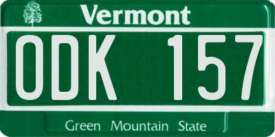 VT license plate ODK157