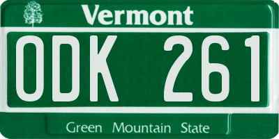 VT license plate ODK261