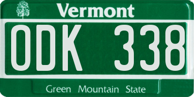 VT license plate ODK338