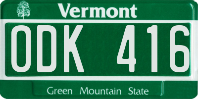 VT license plate ODK416