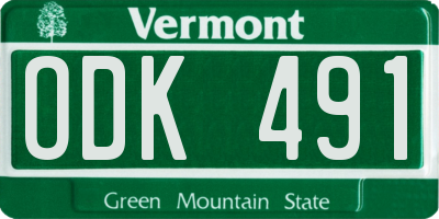 VT license plate ODK491