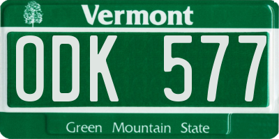 VT license plate ODK577