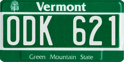 VT license plate ODK621